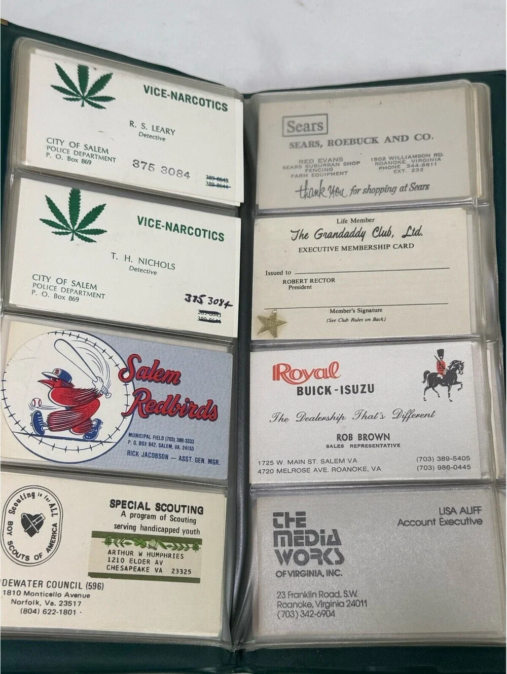 Vintage 1950 To 1990 Mid Century Business Card Binders & Cards Nice Collection